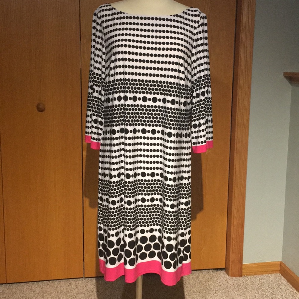 Polka dot with pink dress! Like new! Sz 14!